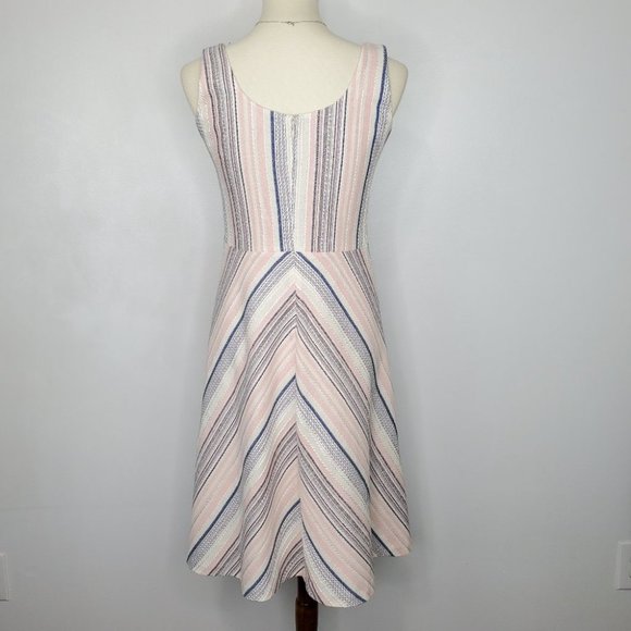 W by Worth Classic Timeless Woven Striped A-Line Career Professional Dress 4 - Picture 9 of 14